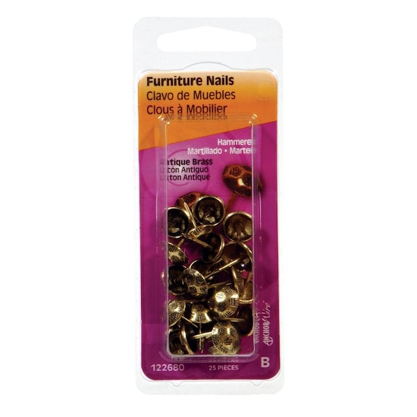 Hillman HILLMAN No. 9 Antique Brass Brass Furniture Nails 25 pk 122680 - main